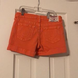 True religion denim shorts